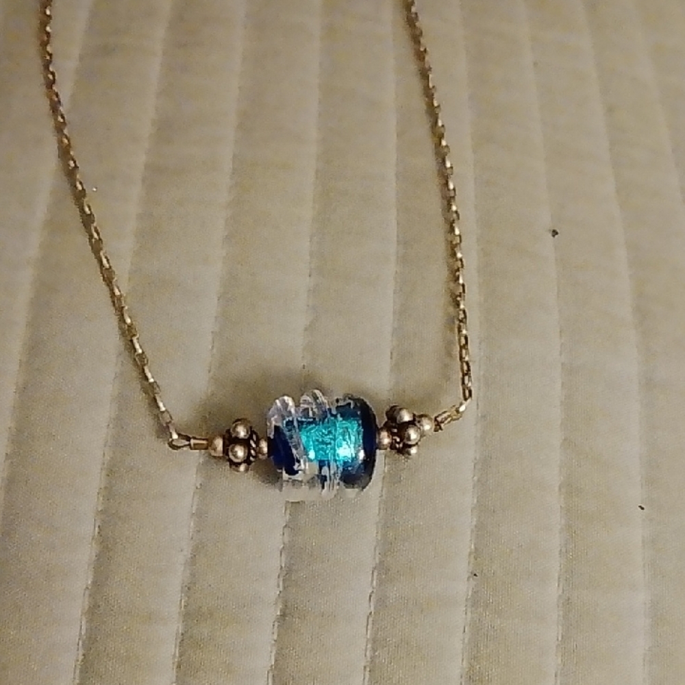 925 Necklace With Glass Pendant